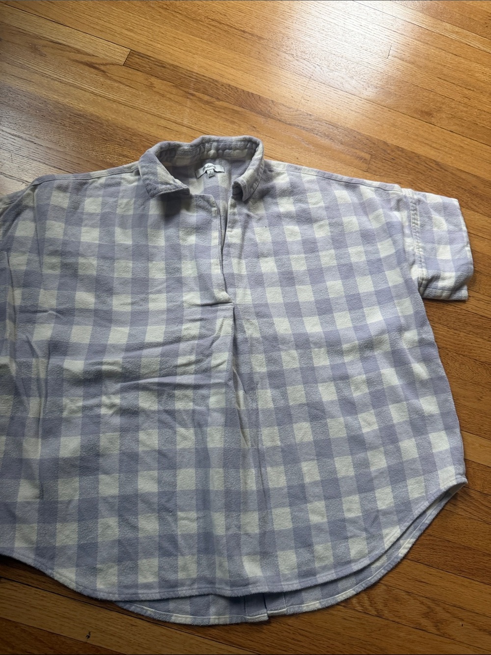 Madewell Lavender and White Gingham Short-Sleeve Button-Down